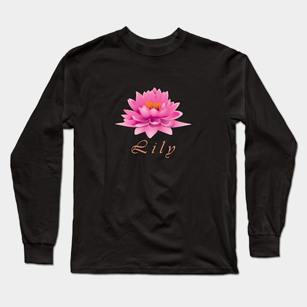 Beautiful Pink Flower Lily Long Sleeve T-Shirt by KrasiStaleva